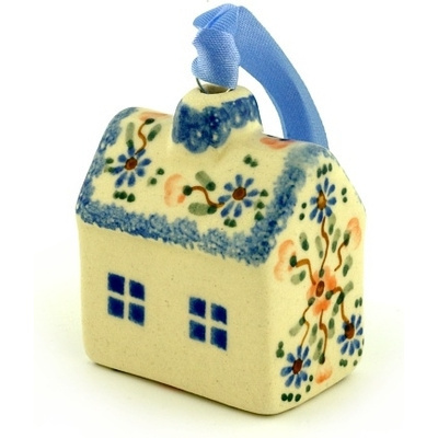 Polish Pottery House Ornament 3&quot; Floral Simplicty