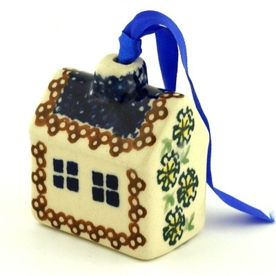 Polish Pottery House Ornament 3&quot;