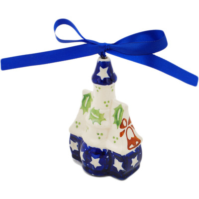 Polish Pottery House Ornament 4&quot; Sleigh Bells