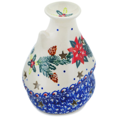 Polish Pottery House Shaped Candle Holder 5&quot; Cardinal&#039;s Home UNIKAT