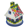 Polish Pottery House Shaped Candle Holder 5&quot; Fruit Trees