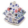 Polish Pottery House Shaped Candle Holder 5&quot; Last Summer Flowers