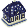 Polish Pottery House Shaped Candle Holder 5&quot; Mosquito
