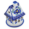 Polish Pottery House Shaped Candle Holder 5&quot; Skyflower Elegance