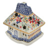 Polish Pottery House Shaped Candle Holder 5&quot; Summer Bouquet UNIKAT