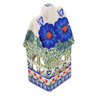 Polish Pottery House Shaped Candle Holder 6&quot; Brilliant Butterfly Popp UNIKAT