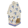 Polish Pottery House Shaped Candle Holder 6" Daisy Dollops
