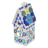 Polish Pottery House Shaped Candle Holder 6&quot; Endless Summer UNIKAT