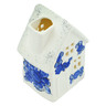 Faience House Shaped Candle Holder 6&quot; Lagoon