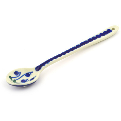 Polish Pottery Iced Tea Spoon Bleeding Heart Peacock