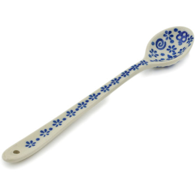 Polish Pottery Iced Tea Spoon Blue Confetti