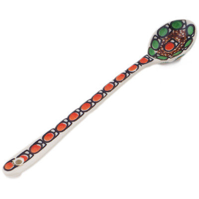 Polish Pottery Iced Tea Spoon Cranberry Medley UNIKAT