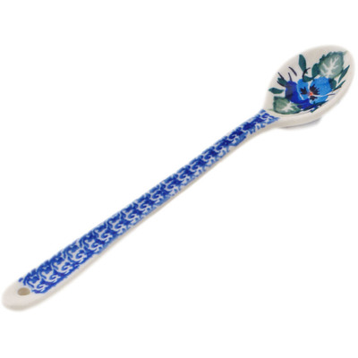Polish Pottery Iced Tea Spoon Sweet Blue Spring
