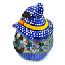Polish Pottery Jack O Lantern Candle Holder 14&quot; Floral Dream UNIKAT