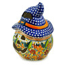 Polish Pottery Jack O Lantern Candle Holder 14&quot; Sunset Meadow UNIKAT