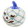Polish Pottery Jack O Lantern Candle Holder 5&quot; Garden Games