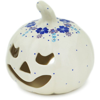 Polish Pottery Jack O Lantern Candle Holder 5&quot; The Floral Wish