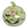 Polish Pottery Jack O Lantern Candle Holder 5&quot; Vibrant Vinca UNIKAT