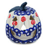 Polish Pottery Jack O Lantern Candle Holder 6&quot; Blue Eye Spring