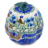 Polish Pottery Jack O Lantern Candle Holder 6&quot; Fresh Flora