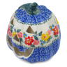 Polish Pottery Jack O Lantern Candle Holder 6&quot; Hibiscus Haven