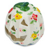 Polish Pottery Jack O Lantern Candle Holder 6&quot; Hibiscus Splendor