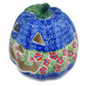 Polish Pottery Jack O Lantern Candle Holder 6&quot; Midsummer Bloom