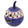Polish Pottery Jack O Lantern Candle Holder 6&quot; Rings Of Happiness