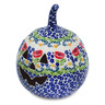 Polish Pottery Jack O Lantern Candle Holder 6&quot; Wild Poppies UNIKAT
