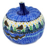 Polish Pottery Jack O Lantern Candle Holder 7&quot; Christmas Evergreen