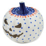 Polish Pottery Jack O Lantern Candle Holder 7&quot; Classic Americana