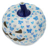 Polish Pottery Jack O Lantern Candle Holder 7&quot; Crystal Butterfly