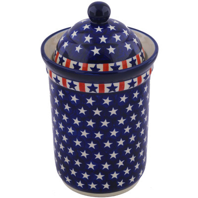 Polish Pottery Jar with Lid 11&quot;