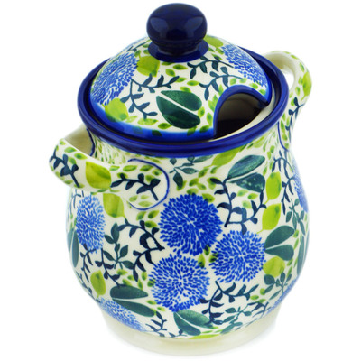 Polish Pottery Jar with Lid 20&quot; Winter Viola UNIKAT