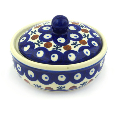 Polish Pottery Jar with Lid 3&quot; Mosquito