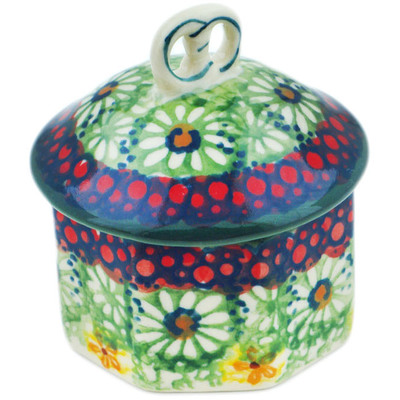 Polish Pottery Jar with Lid 3&quot; Sunshine Grotto UNIKAT