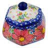 Polish Pottery Jar with Lid 4&quot; Aster UNIKAT