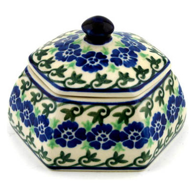 Polish Pottery Jar with Lid 4&quot; Bayou Song