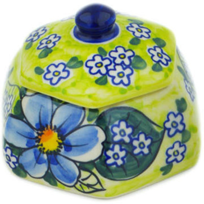 Polish Pottery Jar with Lid 4&quot; Beautiful Dream UNIKAT
