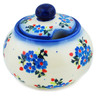 Polish Pottery Jar with Lid 4&quot; Blue Bunches UNIKAT