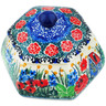 Polish Pottery Jar with Lid 4&quot; Blue Escape UNIKAT