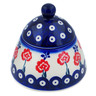 Polish Pottery Jar with Lid 4&quot; Blue Eye Spring