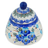 Polish Pottery Jar with Lid 4&quot; Blue Pansy