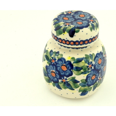 Polish Pottery Jar with Lid 4&quot; Bright Buds