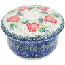 Polish Pottery Jar with Lid 4&quot; Cabbage Rose Garden
