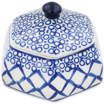 Polish Pottery Jar with Lid 4&quot; Chantilly
