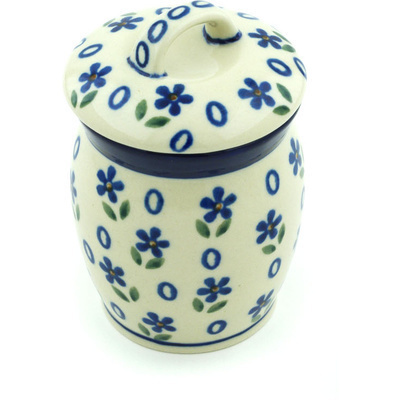 Polish Pottery Jar with Lid 4&quot; Daisy Sprinkles