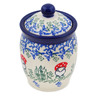 Polish Pottery Jar with Lid 4&quot; Dancing Gnome