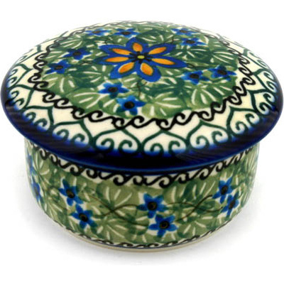 Polish Pottery Jar with Lid 4&quot; Everglade UNIKAT