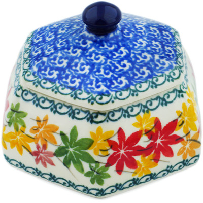 Polish Pottery Jar with Lid 4&quot; Fall Vibes